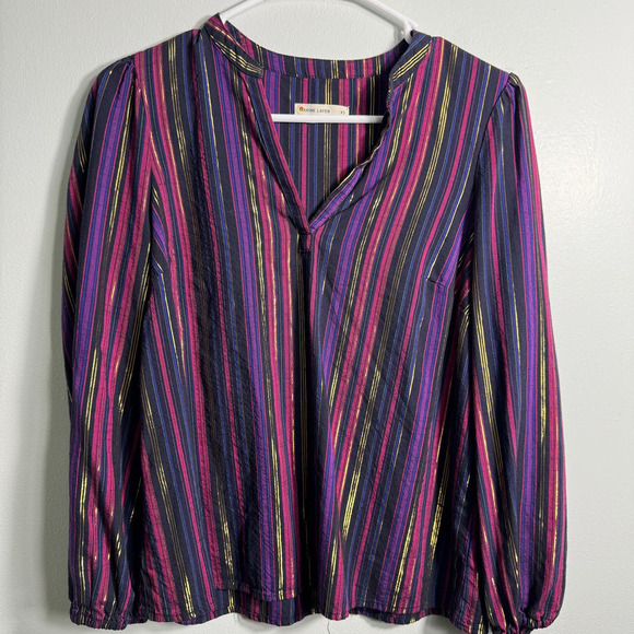 Marine Layer Jamie Banded Collar Top - Picture 2 of 5